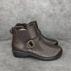 Skechers Relaxed Fit Metronome Mod Squad Bootie, Leather Brown, Women's 6